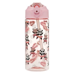 Tritán kulacs szívószállal, Panda, 500 ml