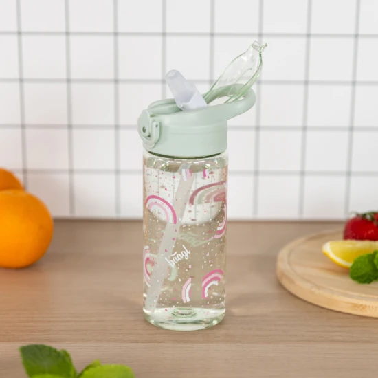 Baagl Tritán kulacs szívószállal, Szivárvány, 500 ml A-35410