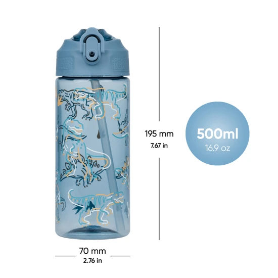 Baagl Tritán kulacs szívószállal, Dino, 500 ml A-35411