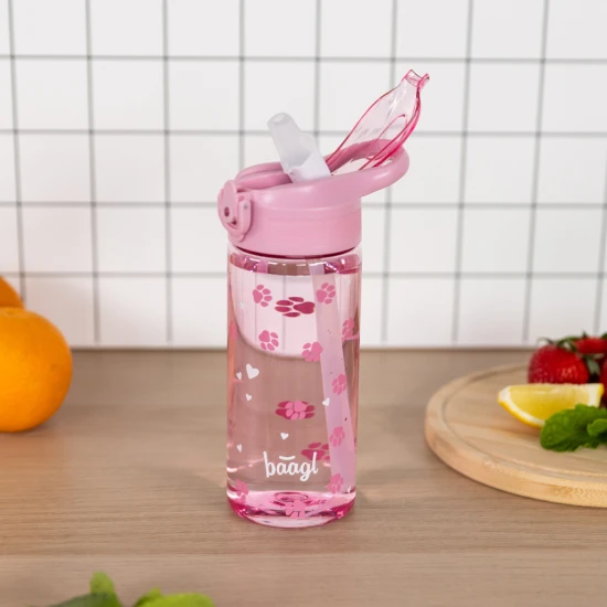 Baagl Tritán kulacs szívószállal, Paws, 500 ml A-35413