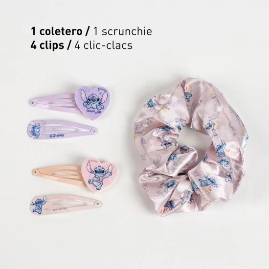 Mesebeli frizurák Liloval és Stitch-el - 5 db-os hajkiegészítő készlet