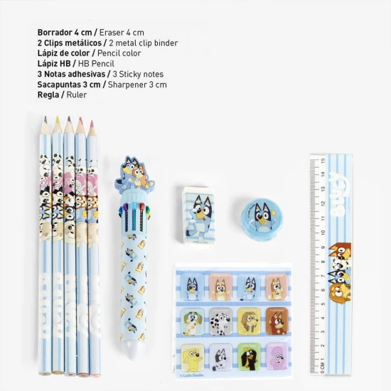 Bluey iroszer szett – gyerek iskolai keszlet ceruzakkal es rajzeszkozokkel