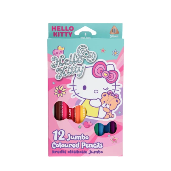 Háromszög alakú Jumbo zsírkréta Hello Kitty Pastel Pink 12 db