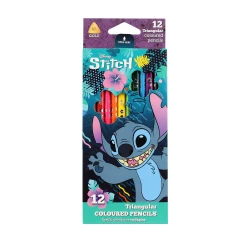 Háromszög alakú zsírkréta Stitch Blue 12 db Háromszög alakú zsírkréta Stitch Blue 12 db