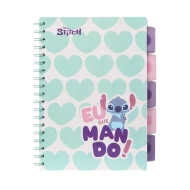 B5-ös spirálfüzet Stitch Pastel fülekkel