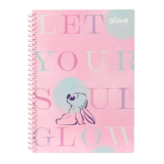 Coolpack Spirál jegyzetfüzet A5 Stitch Pasztell Stitch Pastel B5 spirálfüzet Disney motívummal, pasztell színekkel, 100 oldal, ideális jegyzetekhez és naplóhoz