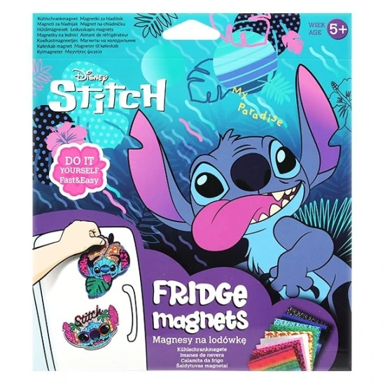 DIY mágnesek Stitch Blue - kreatív készlet mágnesek készítéséhez 10 színes fóliával és 4 mágnessel