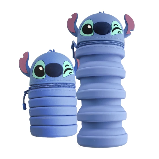 Nyújtható szilikon tolltartó Stitch - ideális iskolába