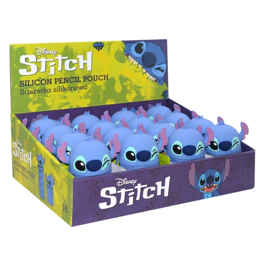 Nyújtható szilikon tolltartó Stitch - ideális iskolába