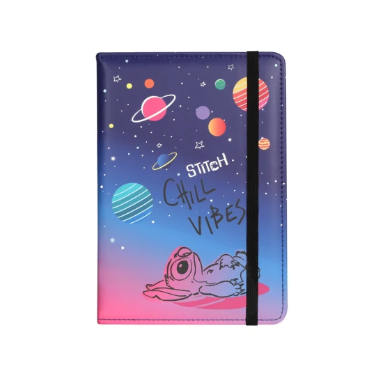 Coolpack Notebook Chill vibráció A5 Stitch Black Chill Vibes notebook A5 Stitch Black – elegáns, rugalmas szalaggal ellátott jegyzetfüzet gyerekeknek