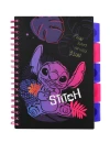 B5 spirálfüzet Stitch Black könyvjelzőkkel