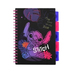B5 spirálfüzet Stitch Black könyvjelzőkkel B5 spirálfüzet Stitch Black könyvjelzőkkel