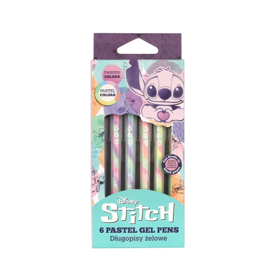 Coolpack Gél tollak Stitch Pastel 6 db Gél tollak Stitch Pastel - 6 db-os készlet lágy színekben, Stitch Disney karakter motívumával.