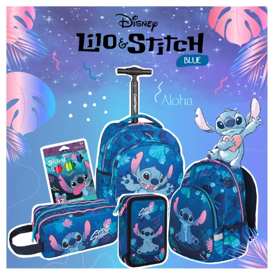 Coolpack Gyermek hátizsák Toby 33 cm Stitch Blue Toby Stitch Blue gyerek hátizsák állítható vállpántokkal és biztonsági síppal.