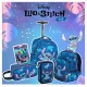4 db Stitch Blue ceruzakészlet különböző motívumokkal, színes radírral és hegyezővel