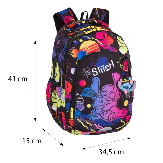 Coolpack Prime Stitch Fekete iskolatáska két rekesszel és párnázott vállpántokkal.
