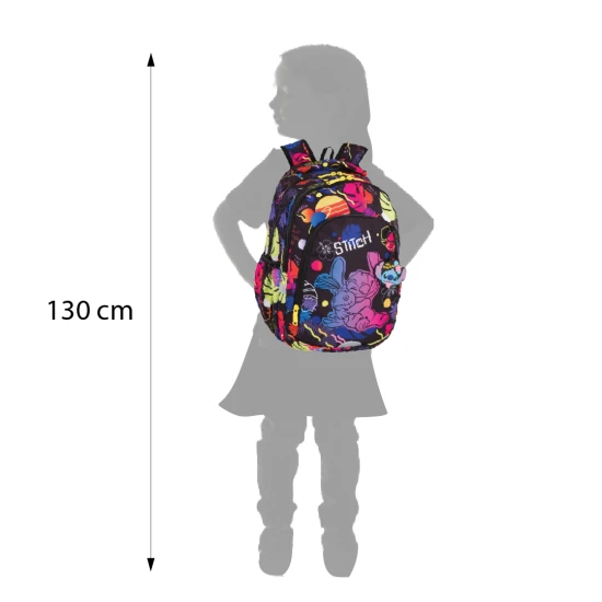Coolpack Prime Stitch Fekete iskolatáska két rekesszel és párnázott vállpántokkal.