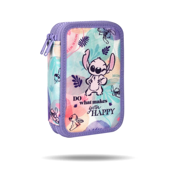 Coolpack tolltartó Jumper kétszintes Stitch Pasztell Kétszintes tolltartó felszereléssel - Stitch Pastel iskolás gyerekeknek