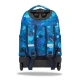 Iskolatáska Jack kerekeken Stitch Blue két tágas rekesszel és fényvisszaverő elemekkel a gyermekek biztonsága érdekében.
