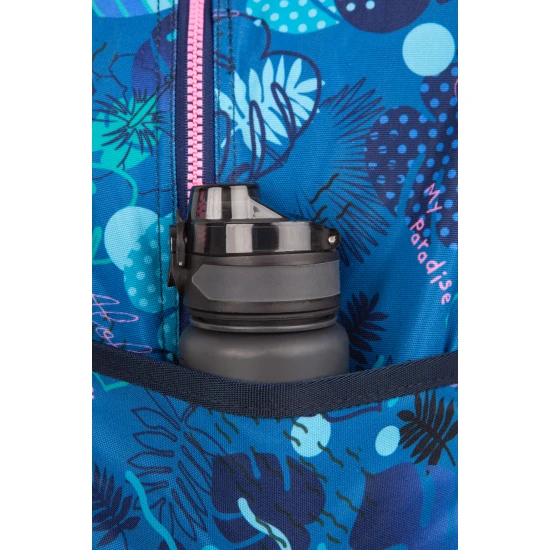 Iskolatáska Jack kerekeken Stitch Blue két tágas rekesszel és fényvisszaverő elemekkel a gyermekek biztonsága érdekében.