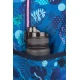 Iskolatáska Jack kerekeken Stitch Blue két tágas rekesszel és fényvisszaverő elemekkel a gyermekek biztonsága érdekében.