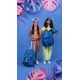Iskolatáska Jack kerekeken Stitch Blue két tágas rekesszel és fényvisszaverő elemekkel a gyermekek biztonsága érdekében.