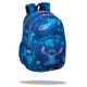 Iskolatáska Rider 43 cm Stitch Blue tágas rekesszel, zsebbel egy laptopnak és egy ivópalacknak.