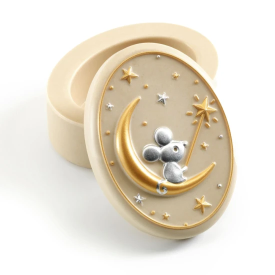 Bambusz rágóka pasztell színekben, egérharapást gátló betéttel és szilikon tömítéssel