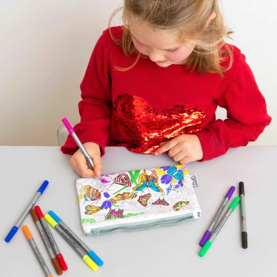 Eatsleepdoodle Pillangós Színező és Mosható Tolltartó BTPEN
