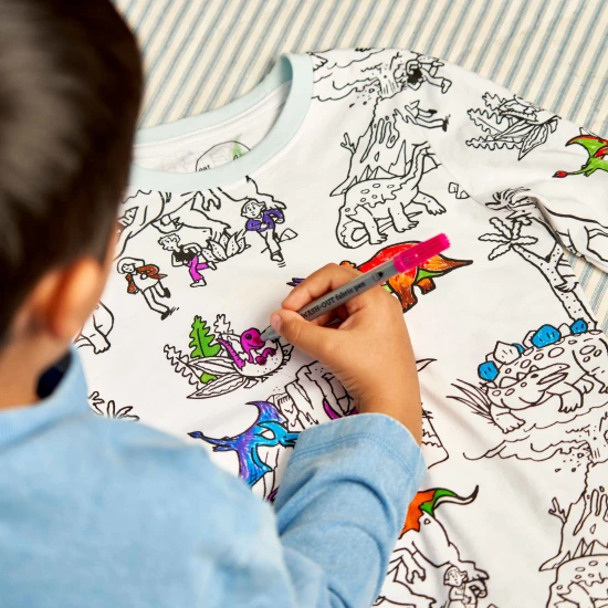 Eatsleepdoodle Színező Dino pizsama festéshez és mosáshoz 5-6 éveseknek DINPJ5
