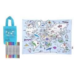 Színező tányéralátét World map Fesd és mosd!