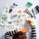 Eatsleepdoodle Színező tányéralátét Working wheels Fesd és mosd! MOVPTG