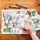 Eatsleepdoodle Színező tányéralátét Working wheels Fesd és mosd! MOVPTG