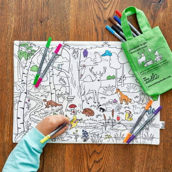 Eatsleepdoodle Színező Woodland tányéralátét festéshez és mosáshoz WOODPTG