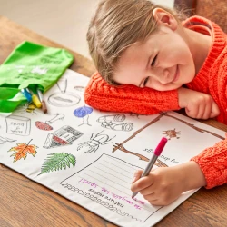 Színező Woodland tányéralátét festéshez és mosáshoz