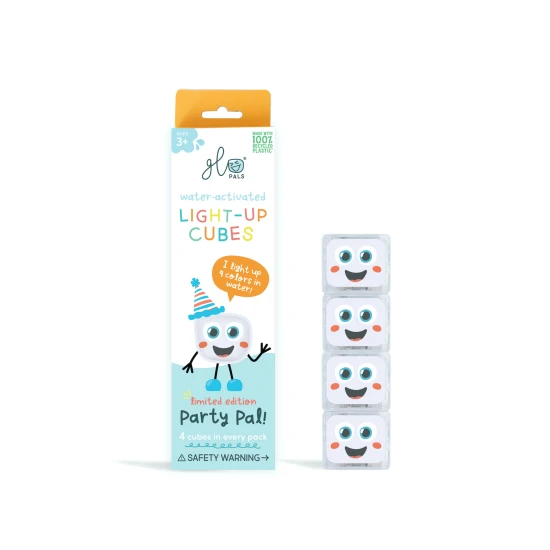Glo Pals Sensory Glowing Cubes Party Pal Sötétben világító fürdőkockák gyerekeknek, amelyek világítanak a vízben.