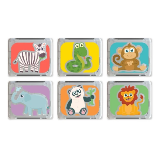 Glo Pals Érzékszervi világító kockák ZOO világító kockák a kádba gyerekeknek, amelyek a vízben világítanak.