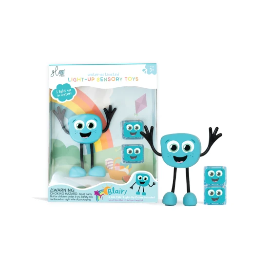 Glo Pals Set Blair figura és 2 szenzoros vizesblokk - világító fürdőjáték gyerekeknek.