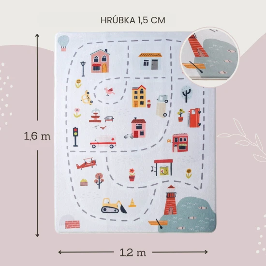 City gyermekszőnyeg a biztonságos és kényelmes játékhoz.