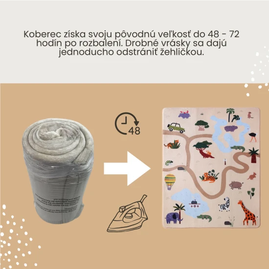 Hakuna Matte Gyermek szőnyeg Safari 1,6 x 1,2 m Safari gyerekszőnyeg a biztonságos és kényelmes játékhoz.
