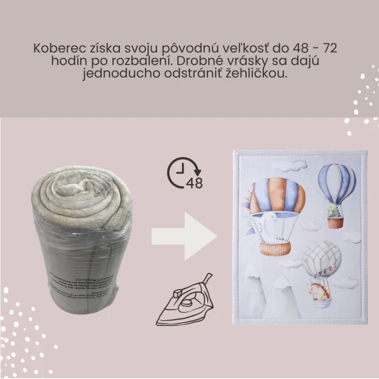 Gyermek szőnyeg Dinosaur Balloons a biztonságos és kényelmes játékhoz.