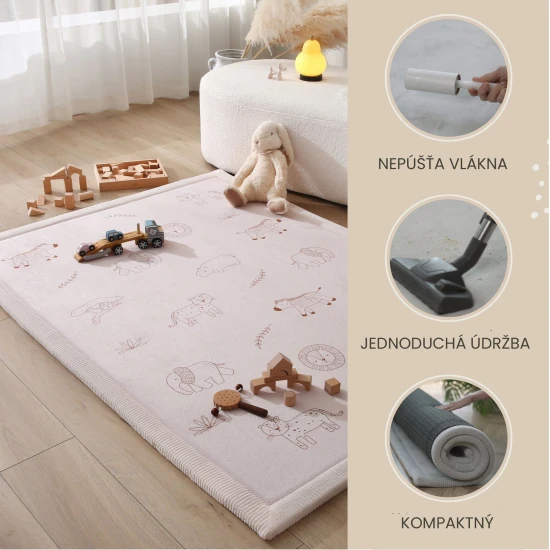 Safari Animals gyerekszőnyeg a biztonságos és kényelmes játékhoz.