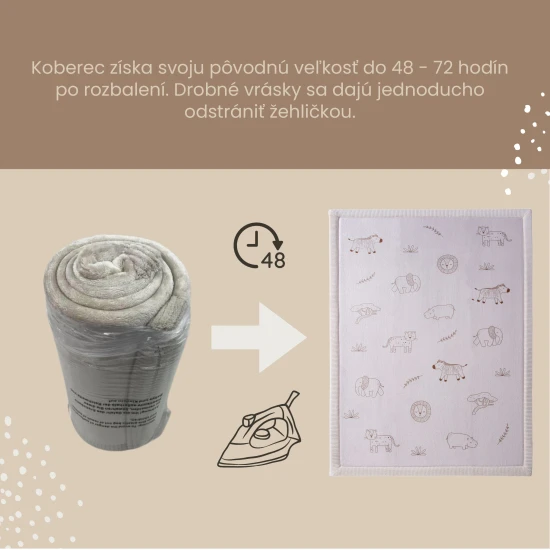 Safari Animals gyerekszőnyeg a biztonságos és kényelmes játékhoz.