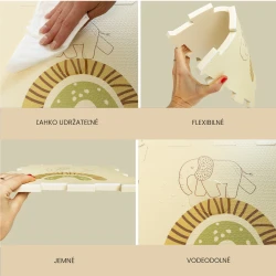 Játszószőnyeg Puzzle Safari Animals 0,9 x 0,9 m