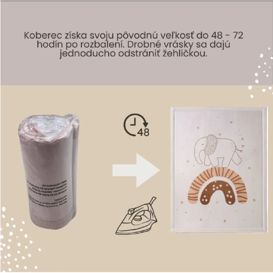 Rainbow Elephant gyerekszőnyeg a biztonságos és kényelmes játékhoz.