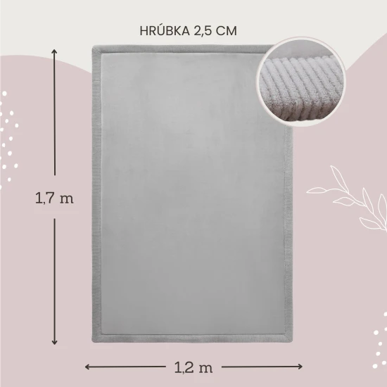 Világosszürke gyerekszőnyeg a biztonságos és kényelmes játékért.
