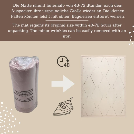 Chevron gyerekszőnyeg a biztonságos és kényelmes játékhoz.