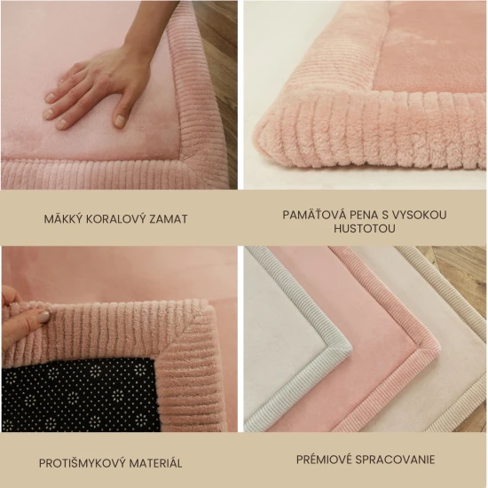 Rózsaszín gyerekszőnyeg a biztonságos és kényelmes játékért.