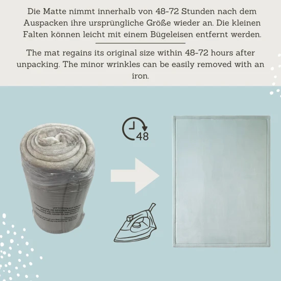 Menta színű gyermekszőnyeg a biztonságos és kényelmes játékért.