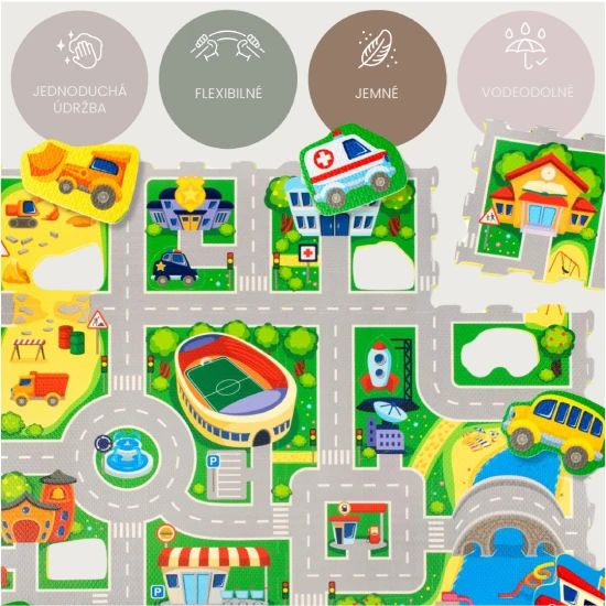 Hozz létre egy fantasztikus kirakós várost cserélhető járművekkel.